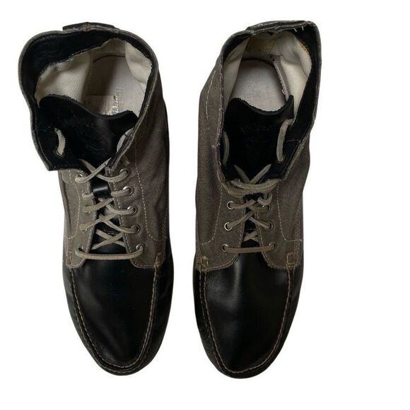 Timberland‎ Authentic Chukka Mens 13 Lace-Up Boots Canvas Black Leather High Top main image 7